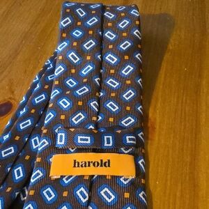 Harold's Blue and Orange Diamond Pattern Tie